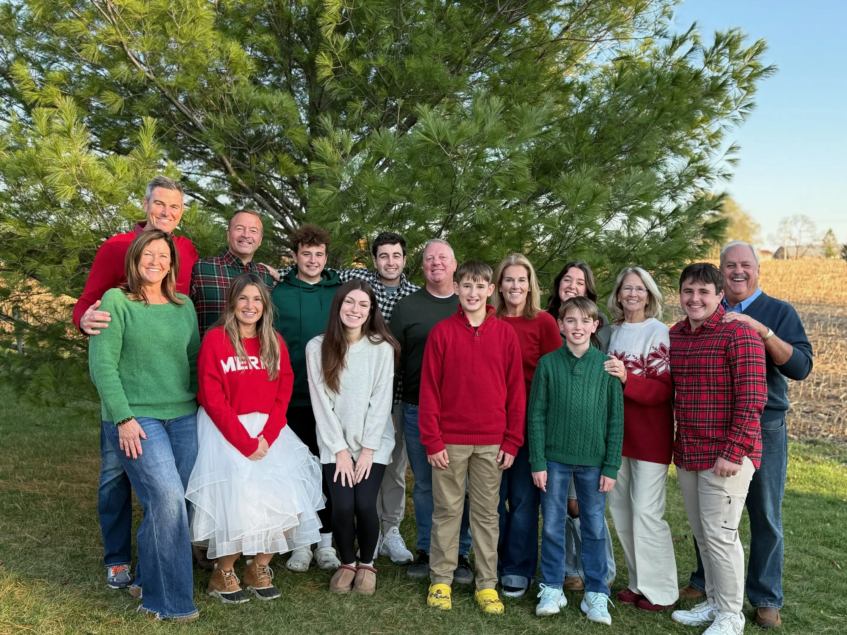 The Bodine family at their Christmas tree farm
